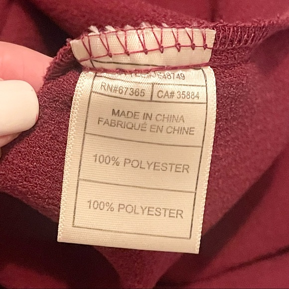 JACK Crepe Shift Dress Burgundy Red Long Sleeve Scoop Neck Cutout - Size Medium - Picture 10 of 10